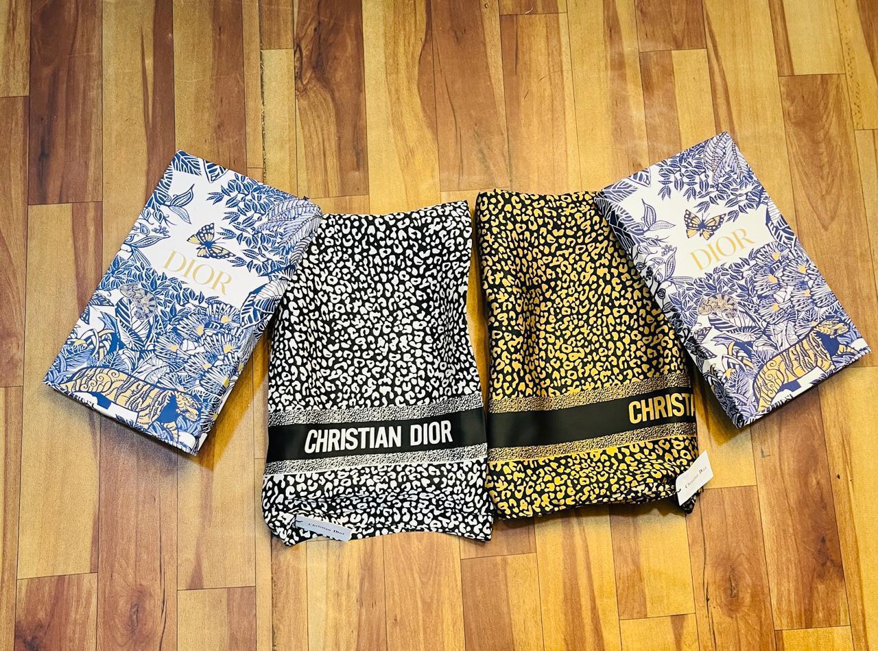Luxury Brand Christiana Dior Print Silk Scarf