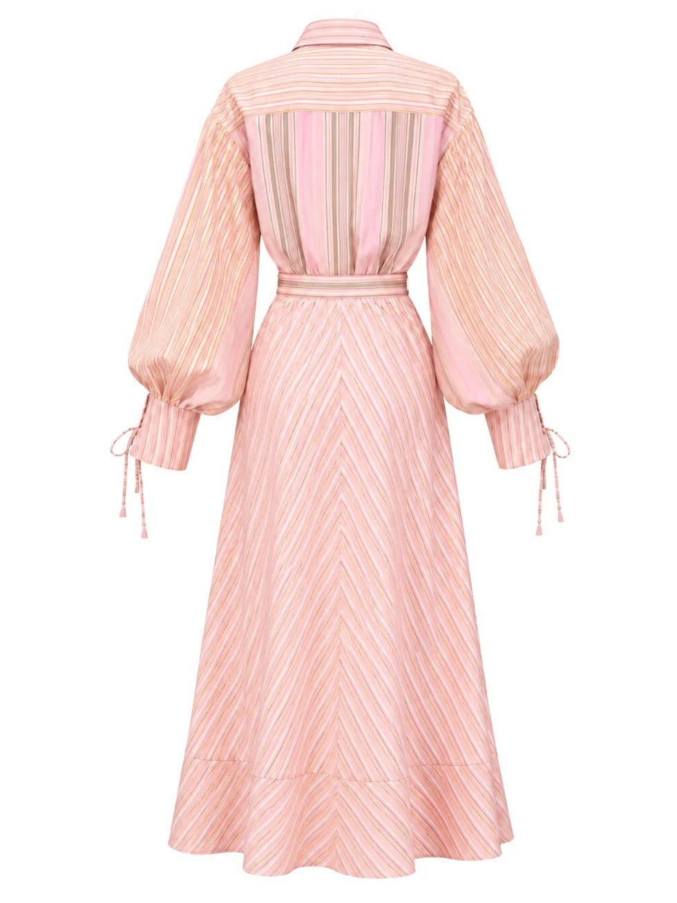 Rosé Whisper Belted Maxi Dress