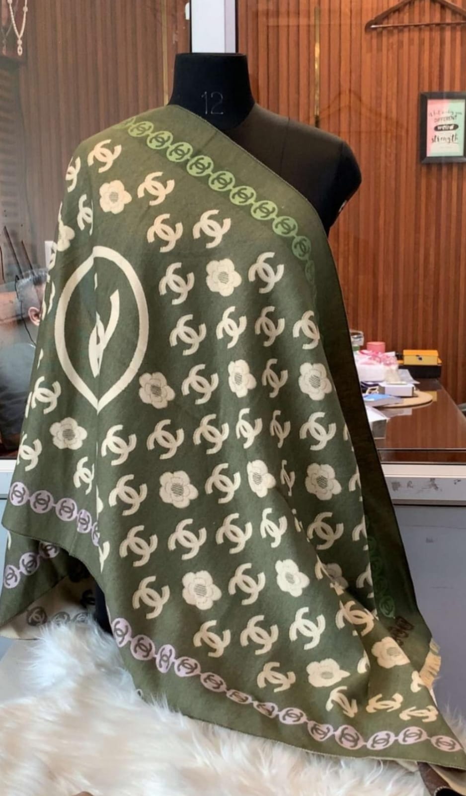 Heritage Monogram Cashmere-Blend Shawl