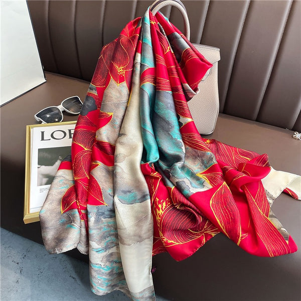 Crimson Royale Silk Scarf