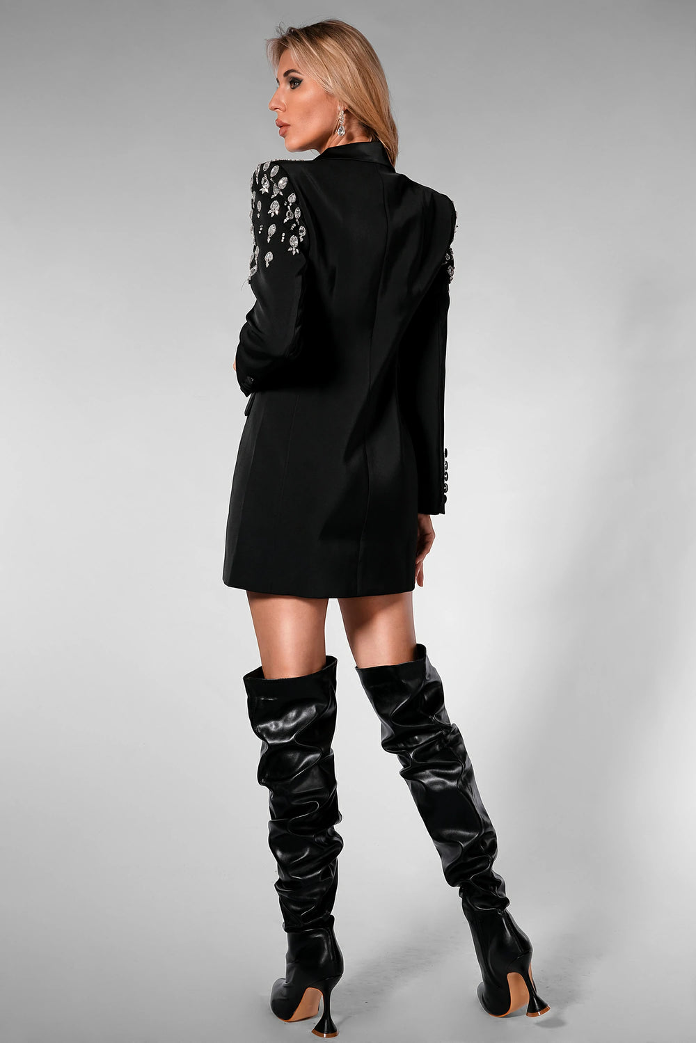 Diamond Black Studded Blazer