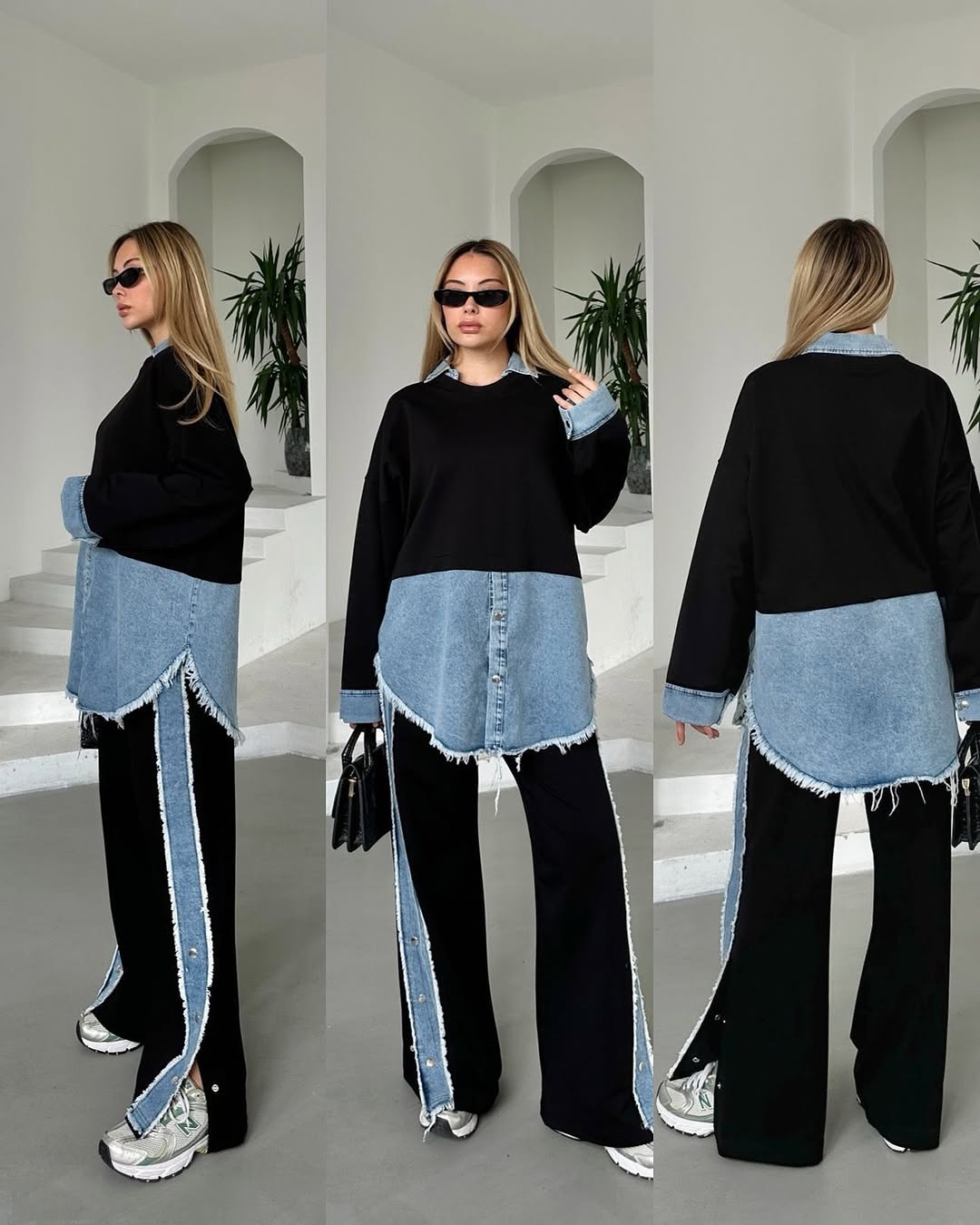 Denim Fusion Oversized Co-ord Set