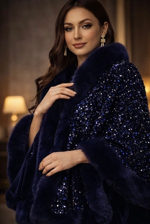 Statement Swarovski Fur Stole