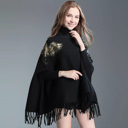 Aurelia Golden Furniture Knit Poncho