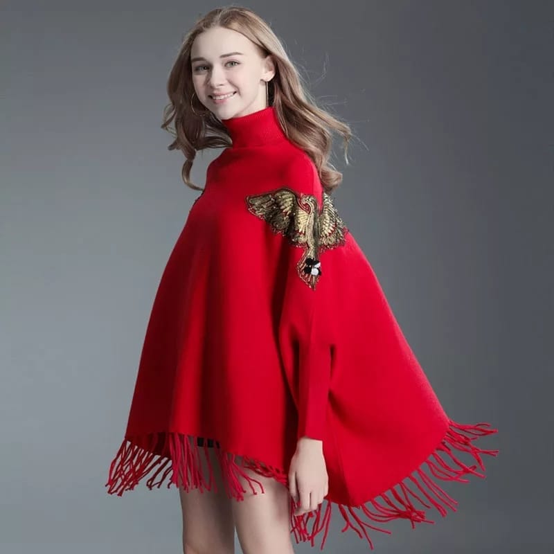Aurelia Golden Furniture Knit Poncho