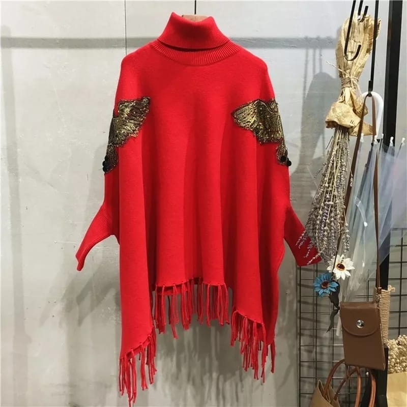 Aurelia Golden Furniture Knit Poncho