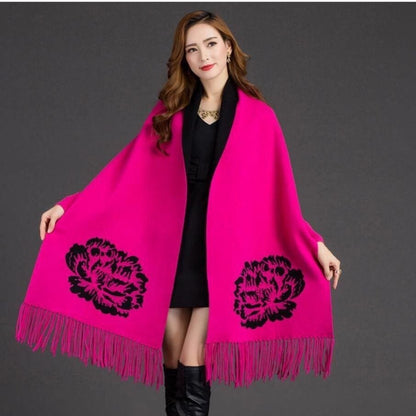 Rose Bloom Reversible Luxe Shawl