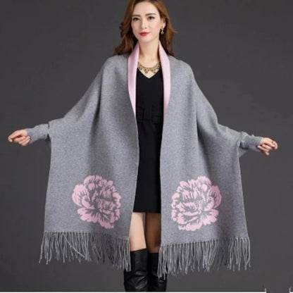 Rose Bloom Reversible Luxe Shawl