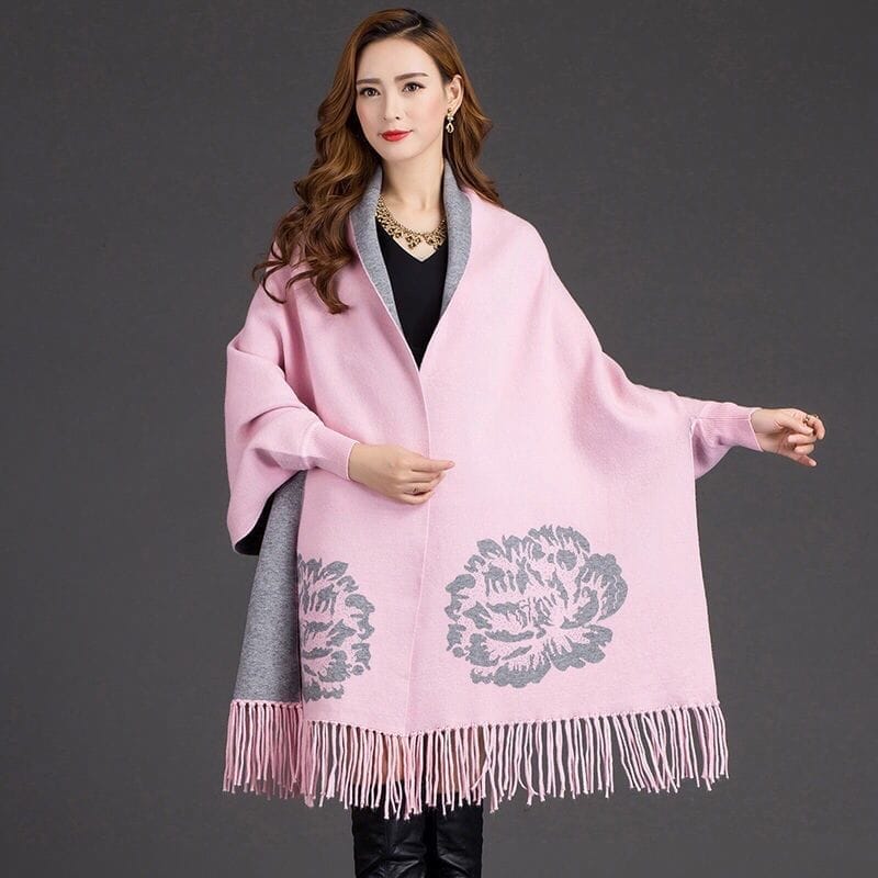 Rose Bloom Reversible Luxe Shawl