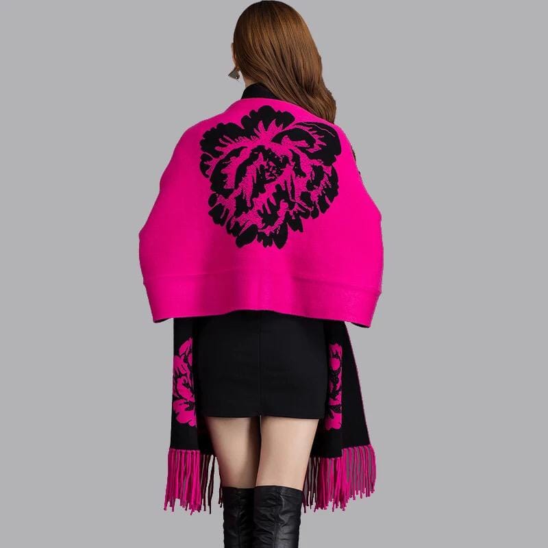 Rose Bloom Reversible Luxe Shawl