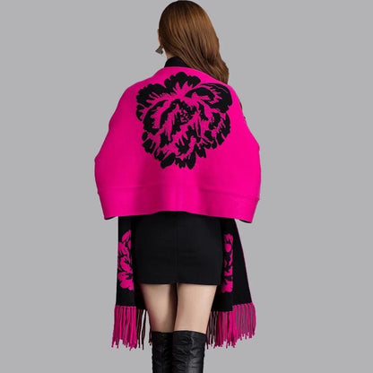Rose Bloom Reversible Luxe Shawl