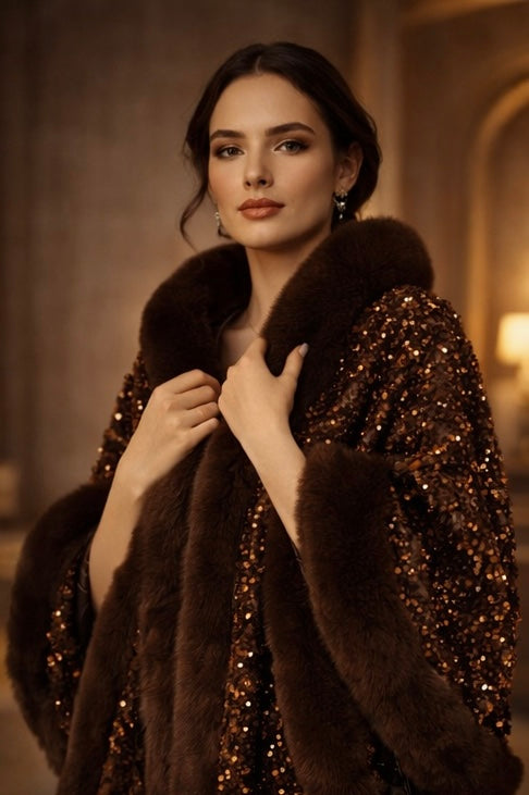 Statement Swarovski Fur Stole