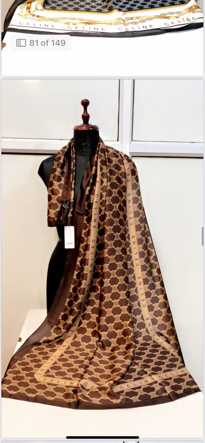 Luxury Brand silk muse Print Silk Scarf