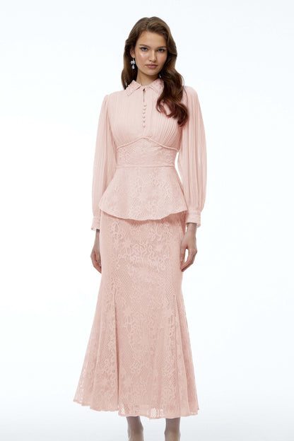Celeste Lace Peplum Skirt Set