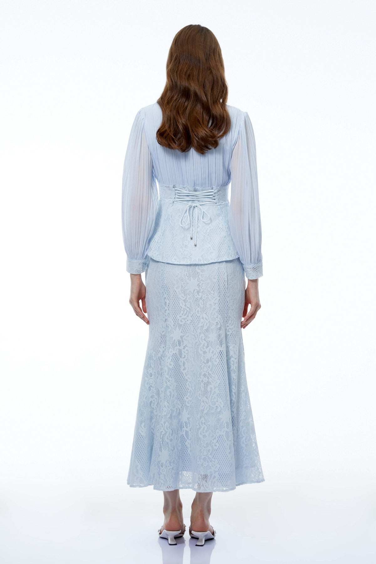 Celeste Lace Peplum Skirt Set