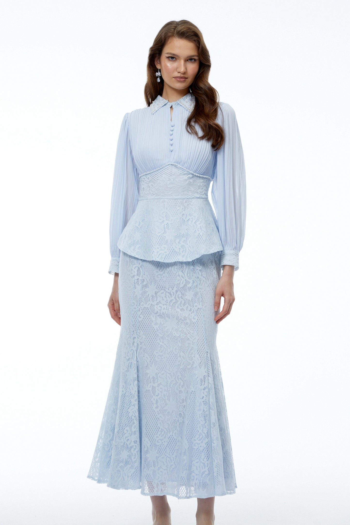 Celeste Lace Peplum Skirt Set
