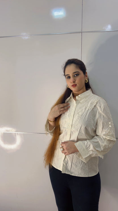 Luxe Lace Collar Shirt