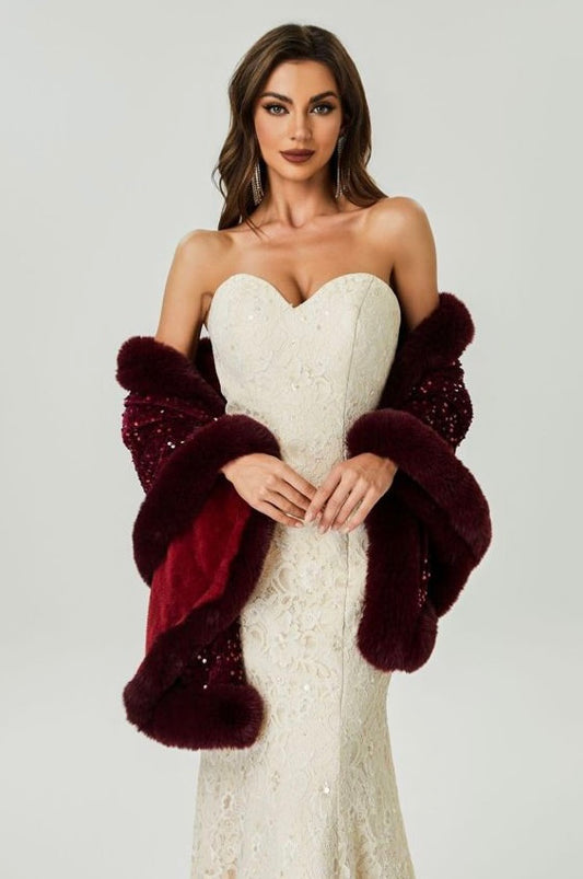 Statement Swarovski Fur Stole
