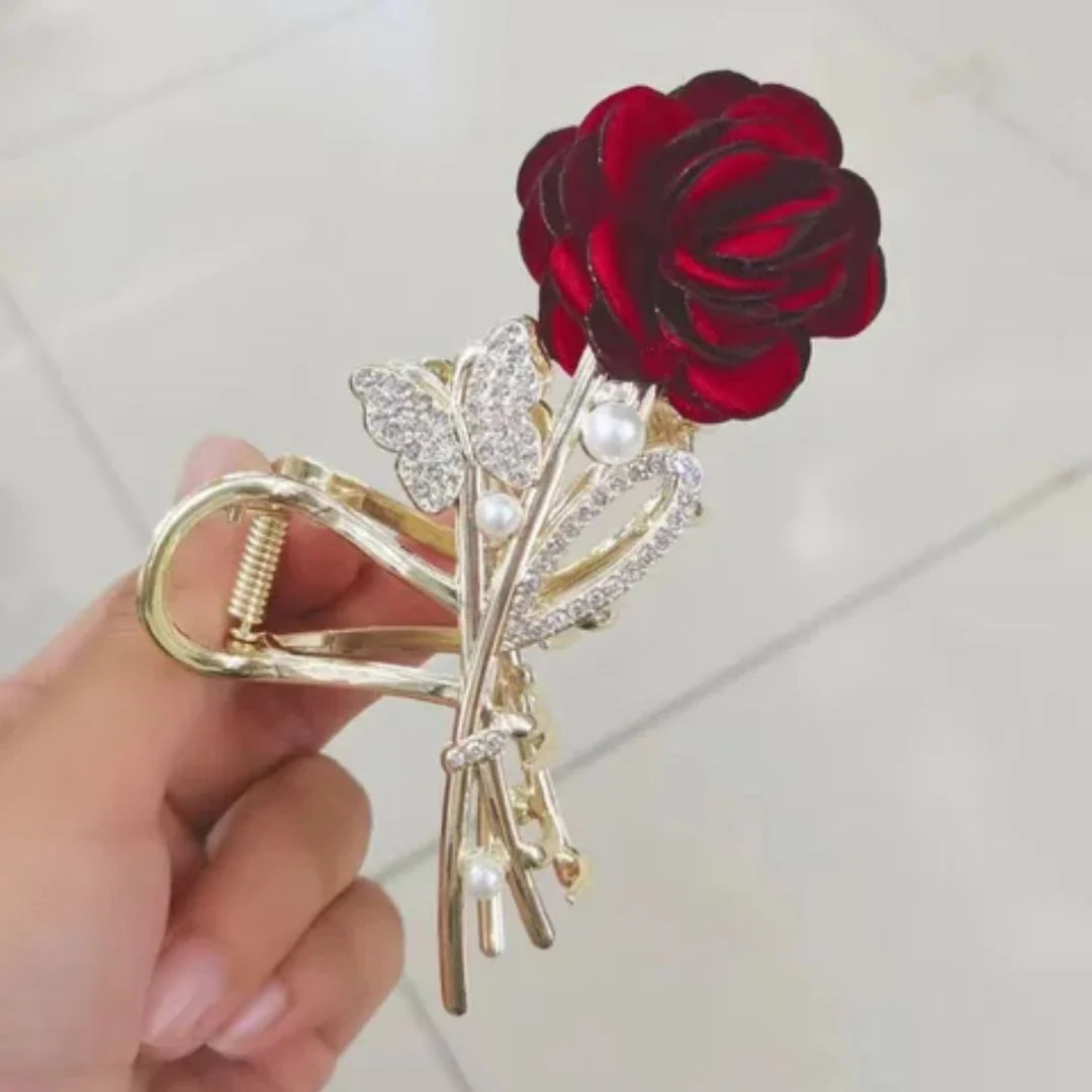 Korean Rose Rhinestone Claw