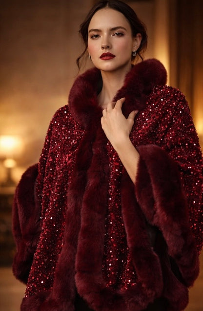 Statement Swarovski Fur Stole