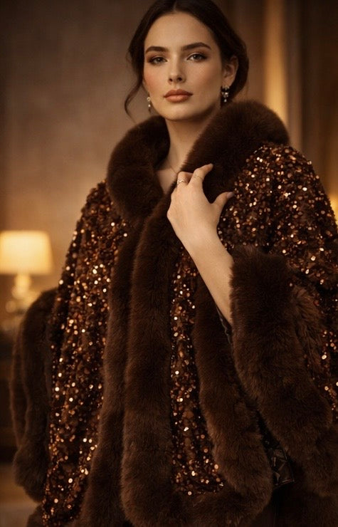 Statement Swarovski Fur Stole