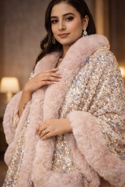 Statement Swarovski Fur Stole