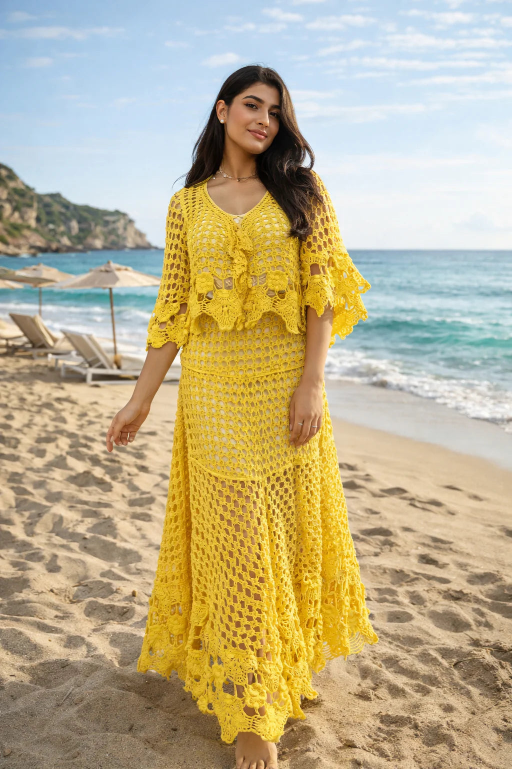 Pearl Eclat Crochet Three Piece Set