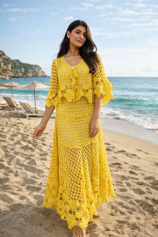 Pearl Eclat Crochet Three Piece Set