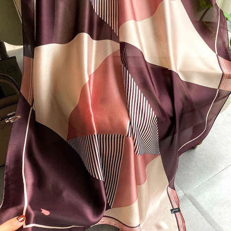 Cozy strips printed silk scarf