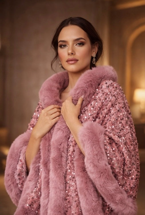 Statement Swarovski Fur Stole