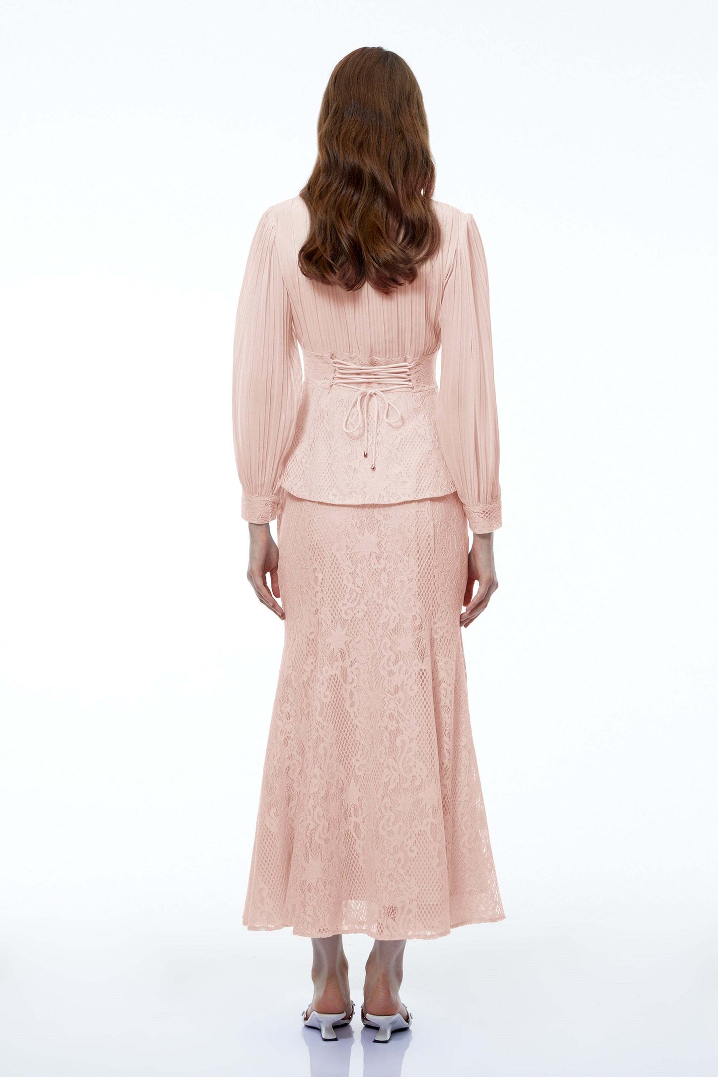 Celeste Lace Peplum Skirt Set