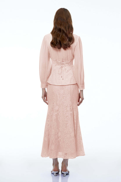 Celeste Lace Peplum Skirt Set