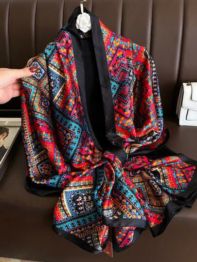 Printed luxury silk scarf