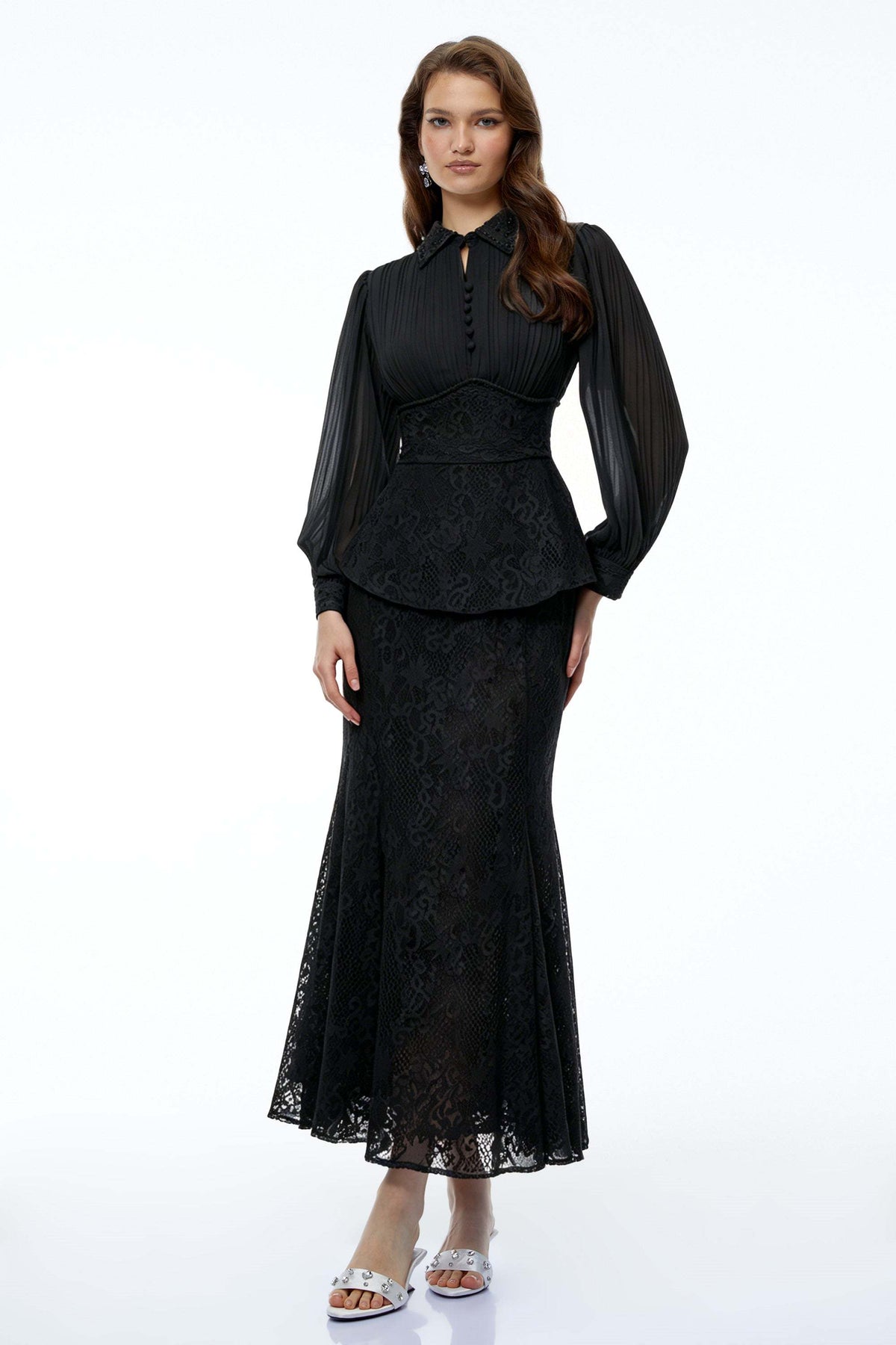 Celeste Lace Peplum Skirt Set