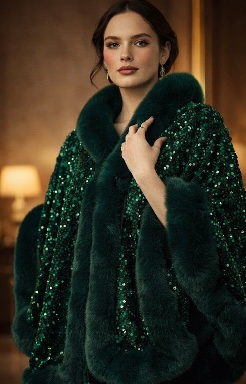 Statement Swarovski Fur Stole