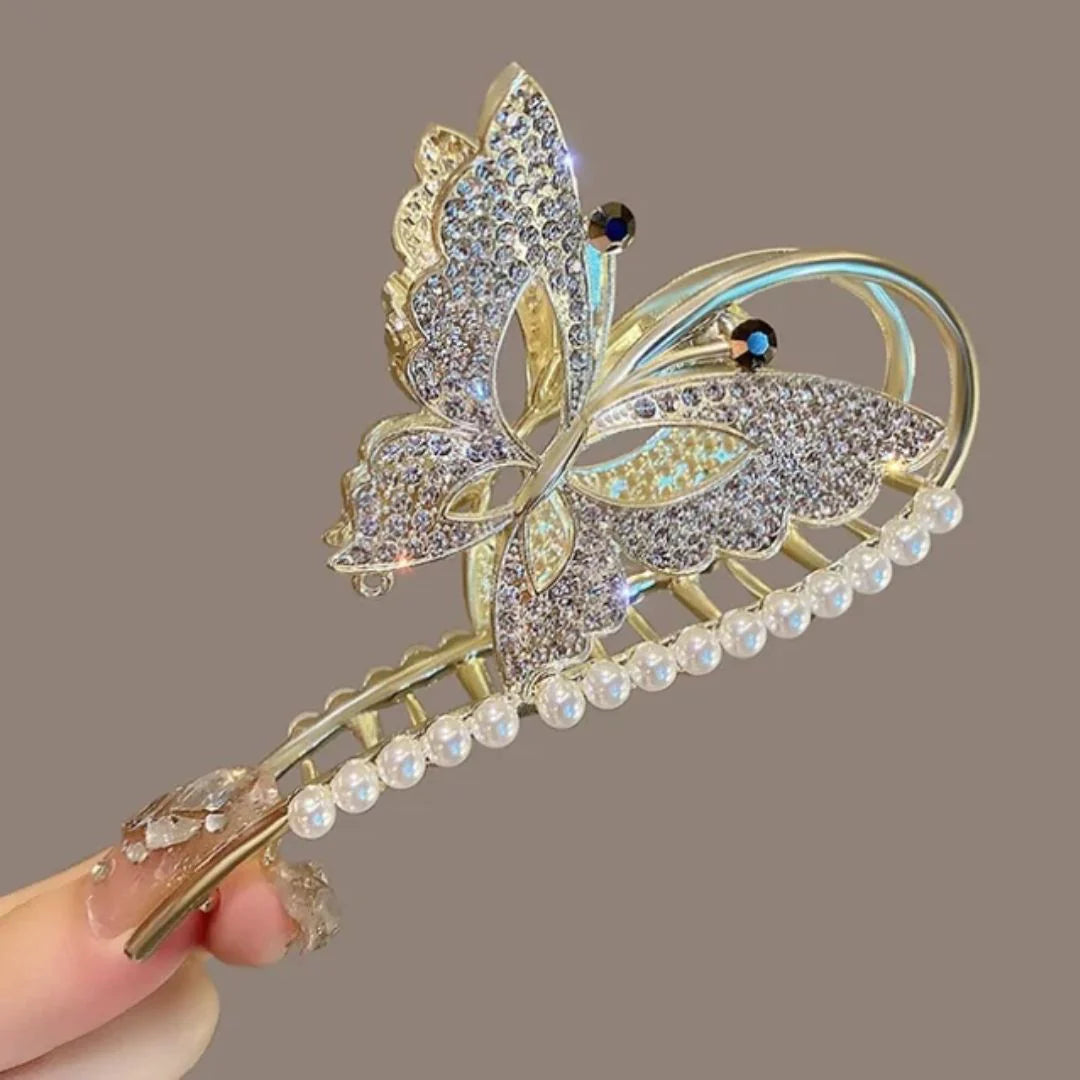 Korean Rhinestone Butterfly Hairclaw