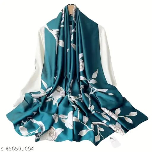 Floral printed silk scarf