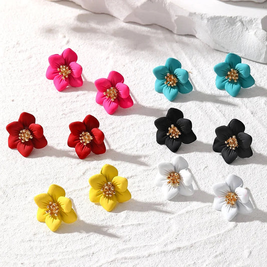 Flower petal Korean stud