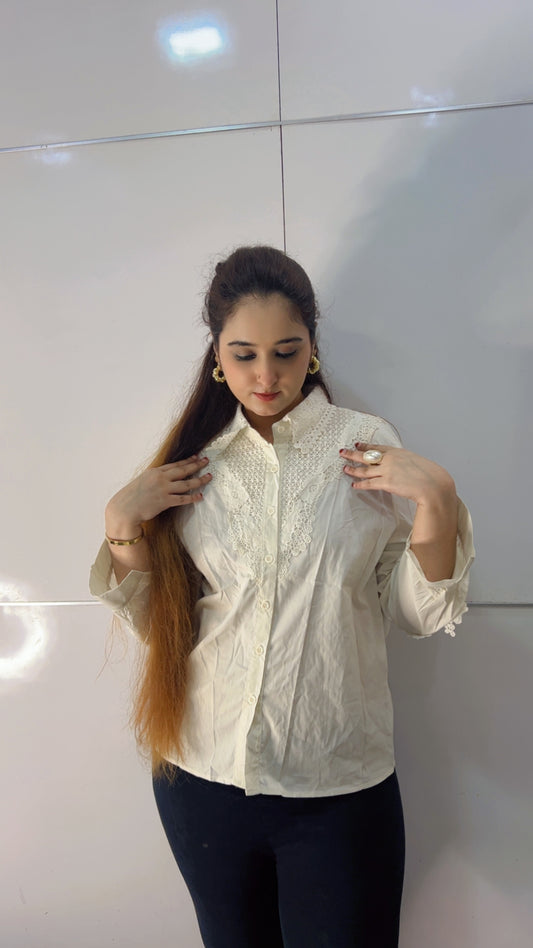 Luxe Lace Collar Shirt