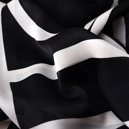 Black and white printed scarf