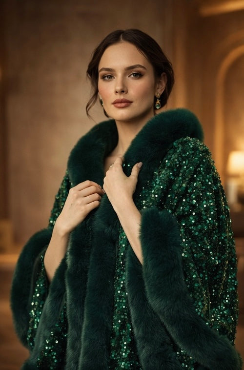 Statement Swarovski Fur Stole
