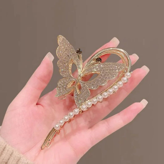 Korean Rhinestone Butterfly Hairclaw