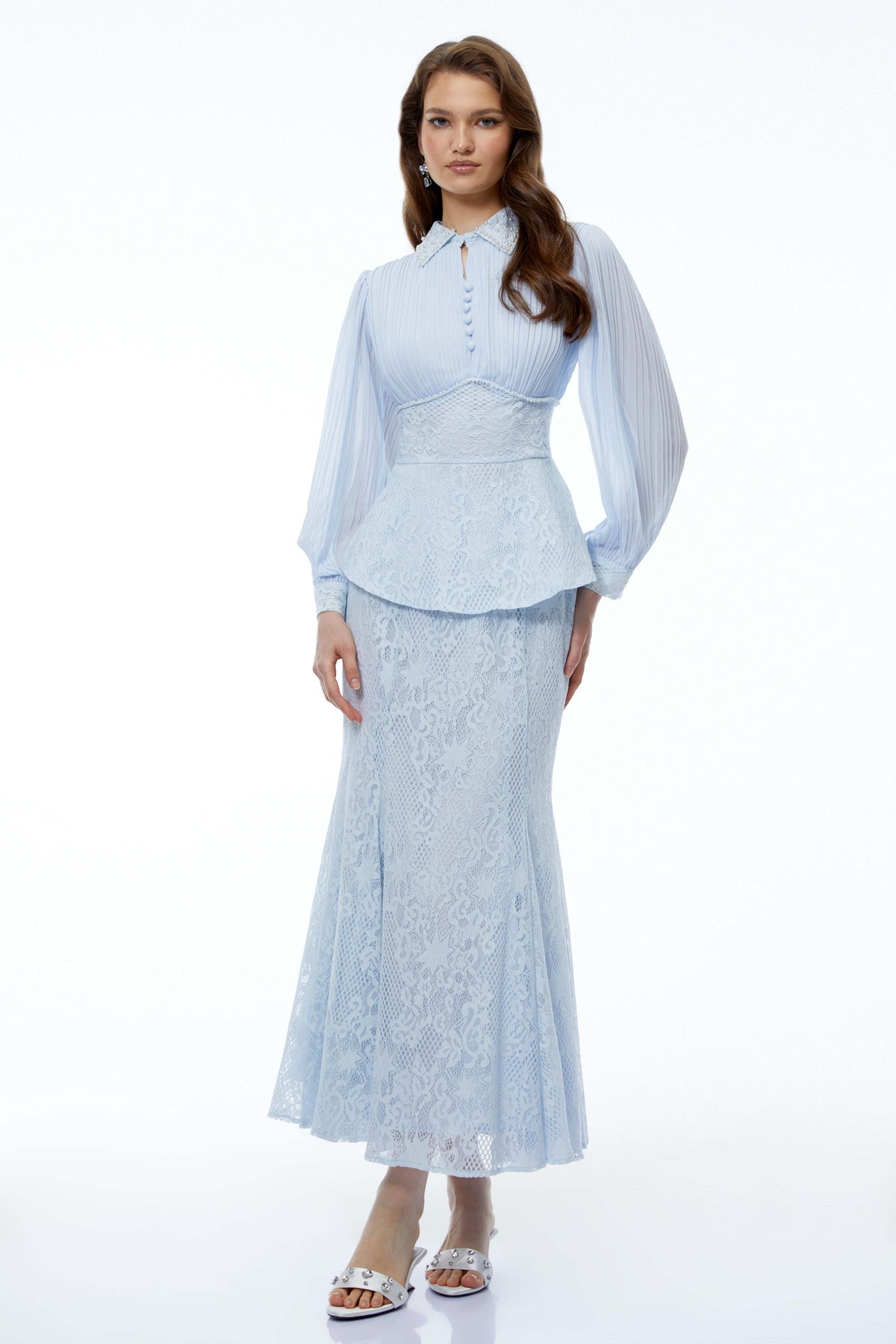 Celeste Lace Peplum Skirt Set