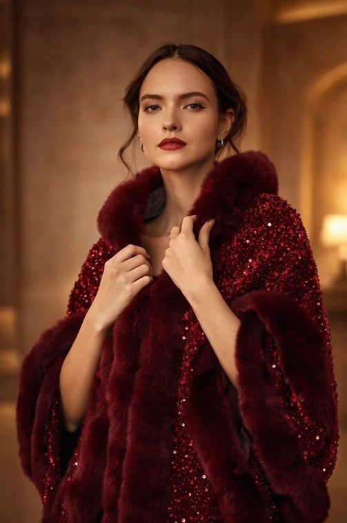 Statement Swarovski Fur Stole
