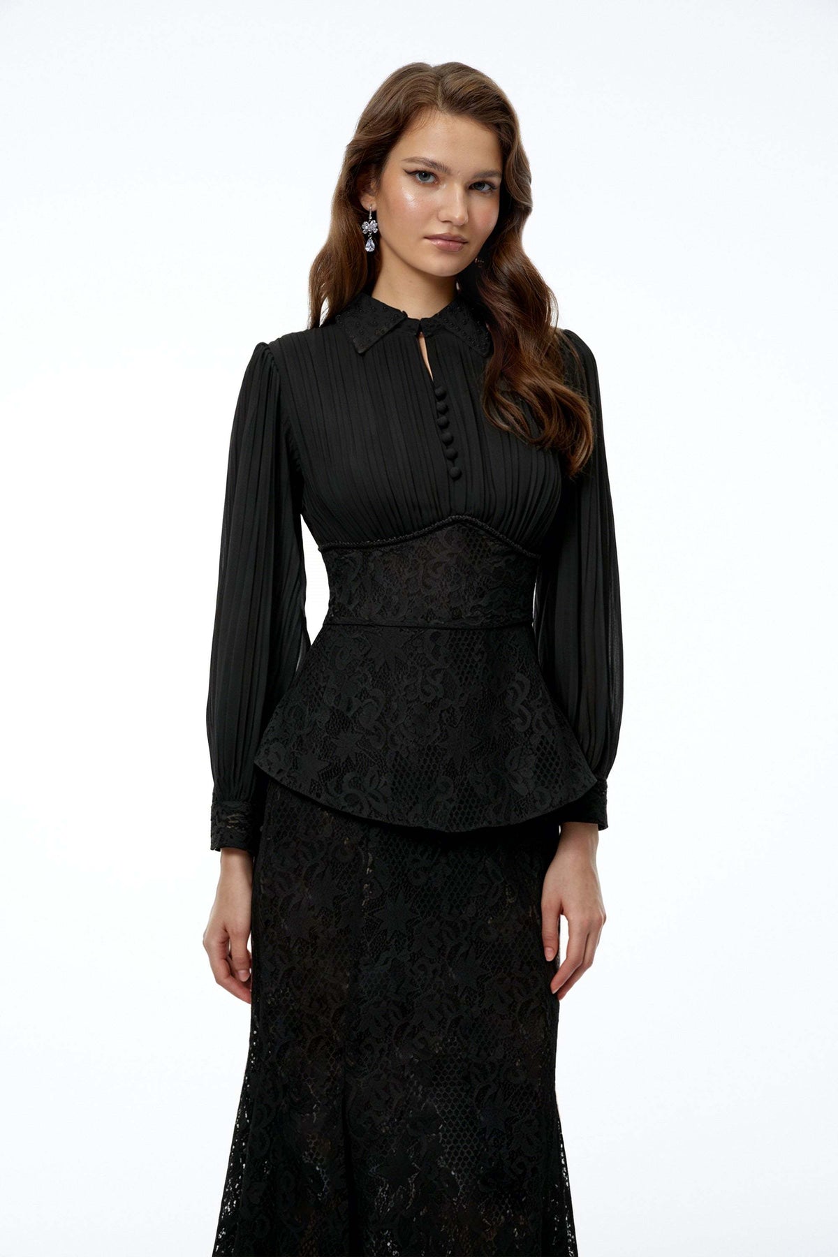 Celeste Lace Peplum Skirt Set