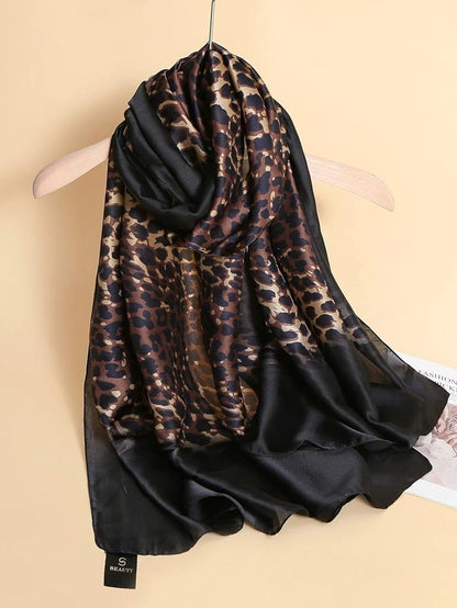 Cheetha printed silk scarf