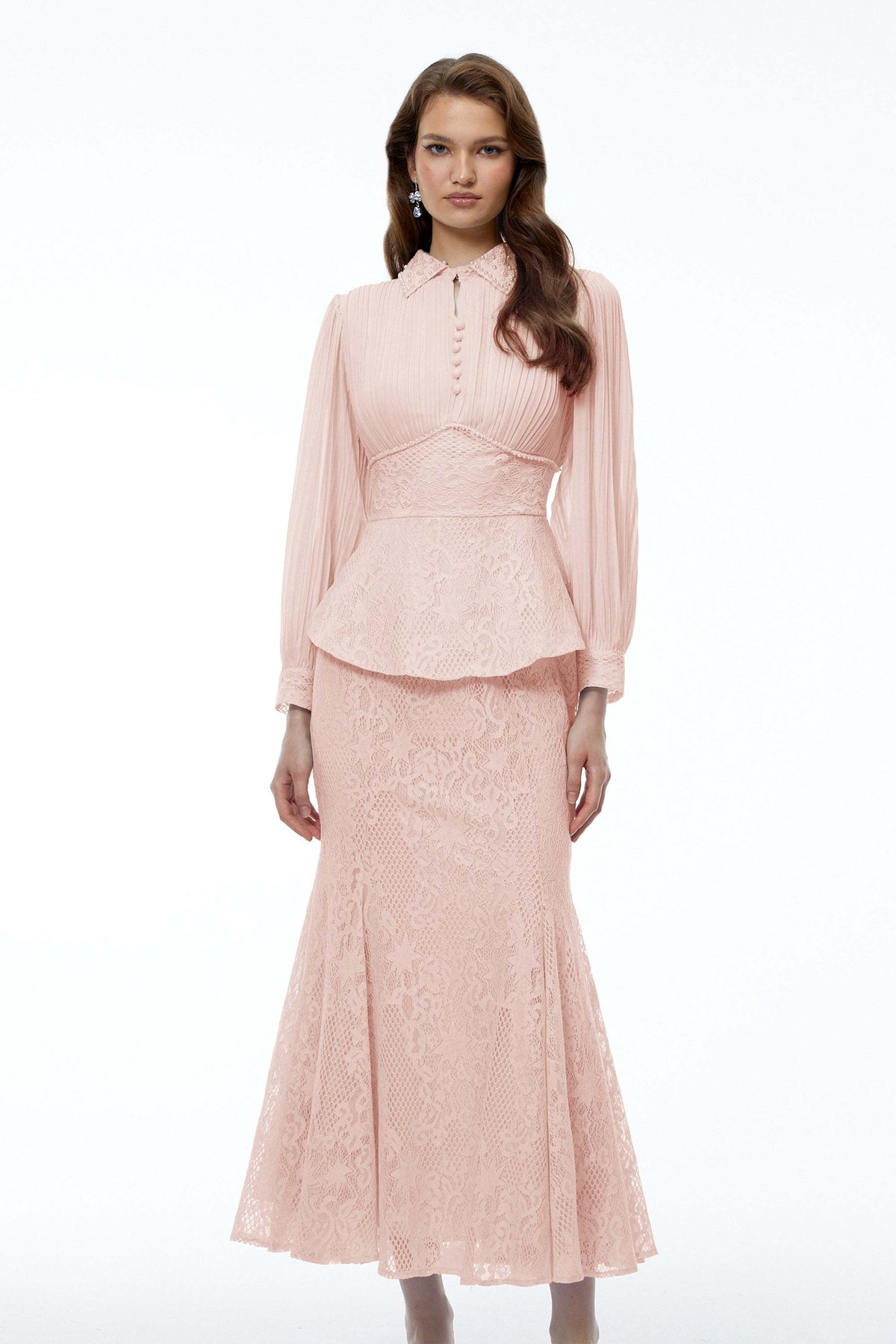 Celeste Lace Peplum Skirt Set