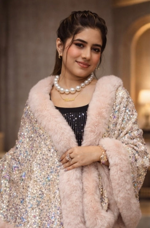 Statement Swarovski Fur Stole