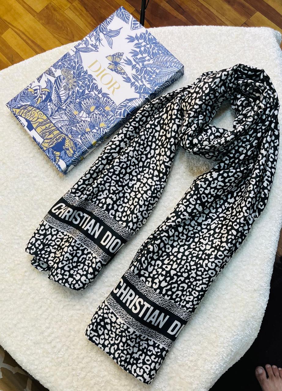 Luxury Brand Christiana Dior Print Silk Scarf