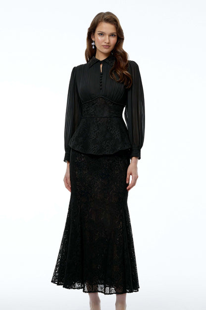 Celeste Lace Peplum Skirt Set